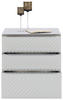 NACHTSCHRANK Hellgrau  - Chromfarben/Hellgrau, Design, Glas/Metall (58/62,5/40cm) - Joop!
