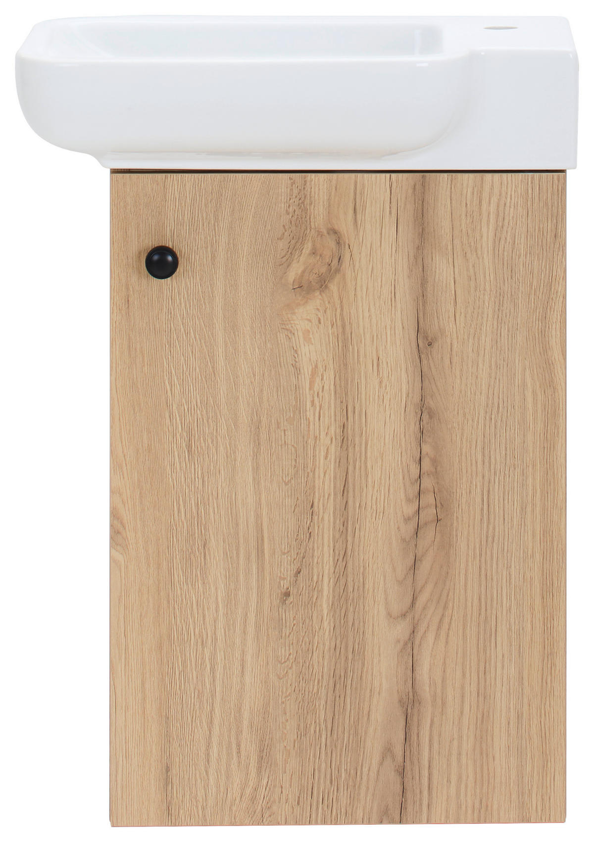 GÄSTEBAD 55 cm  - Eichefarben/Weiß Hochglanz, MODERN, Keramik/Holzwerkstoff (55cm) - MID.YOU