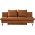 SCHLAFSOFA  in Echtleder Braun  - Schwarz/Braun, Design, Leder/Metall (200/85/90cm) - Novel