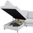 ECKSOFA in Chenille Hellgrau  - Hellgrau/Schwarz, MODERN, Holz/Textil (184/241cm) - Carryhome