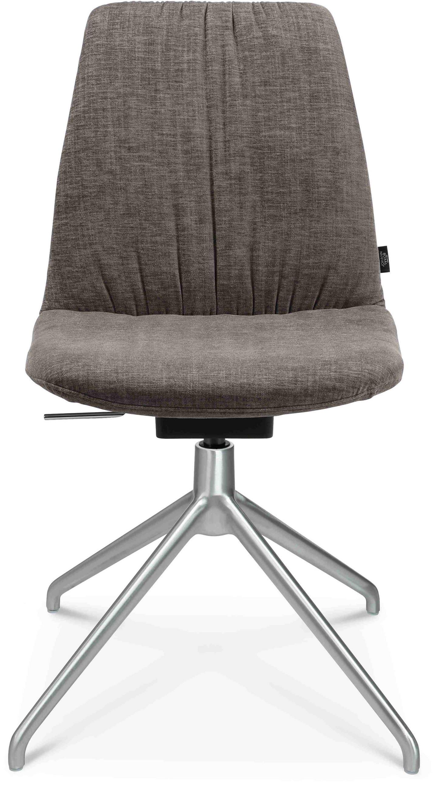 STUHL  in Aluminium Velours  - Taupe/Alufarben, Design, Textil/Metall (46/81,5-84,5/55cm) - Johann Jakob