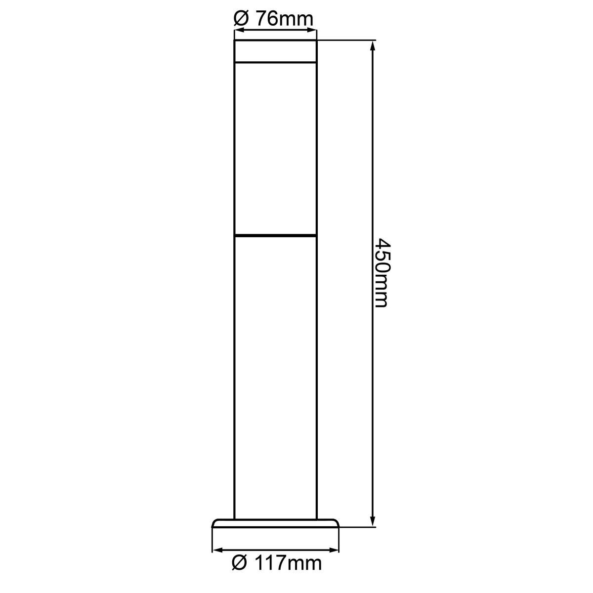 POLLERLEUCHTE Dody 12/45 cm   - Schwarz, KONVENTIONELL, Kunststoff/Metall (12/45cm) - Brilliant