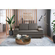 BOXSPRINGSOFA in Flachgewebe Graphitfarben  - Silberfarben/Graphitfarben, Design, Textil/Metall (202/96/105cm) - Carryhome