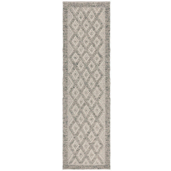 HANDWEBTEPPICH 60/230 cm MINERALS DIAMOND Grau  - Grau, KONVENTIONELL, Textil (60/230cm)