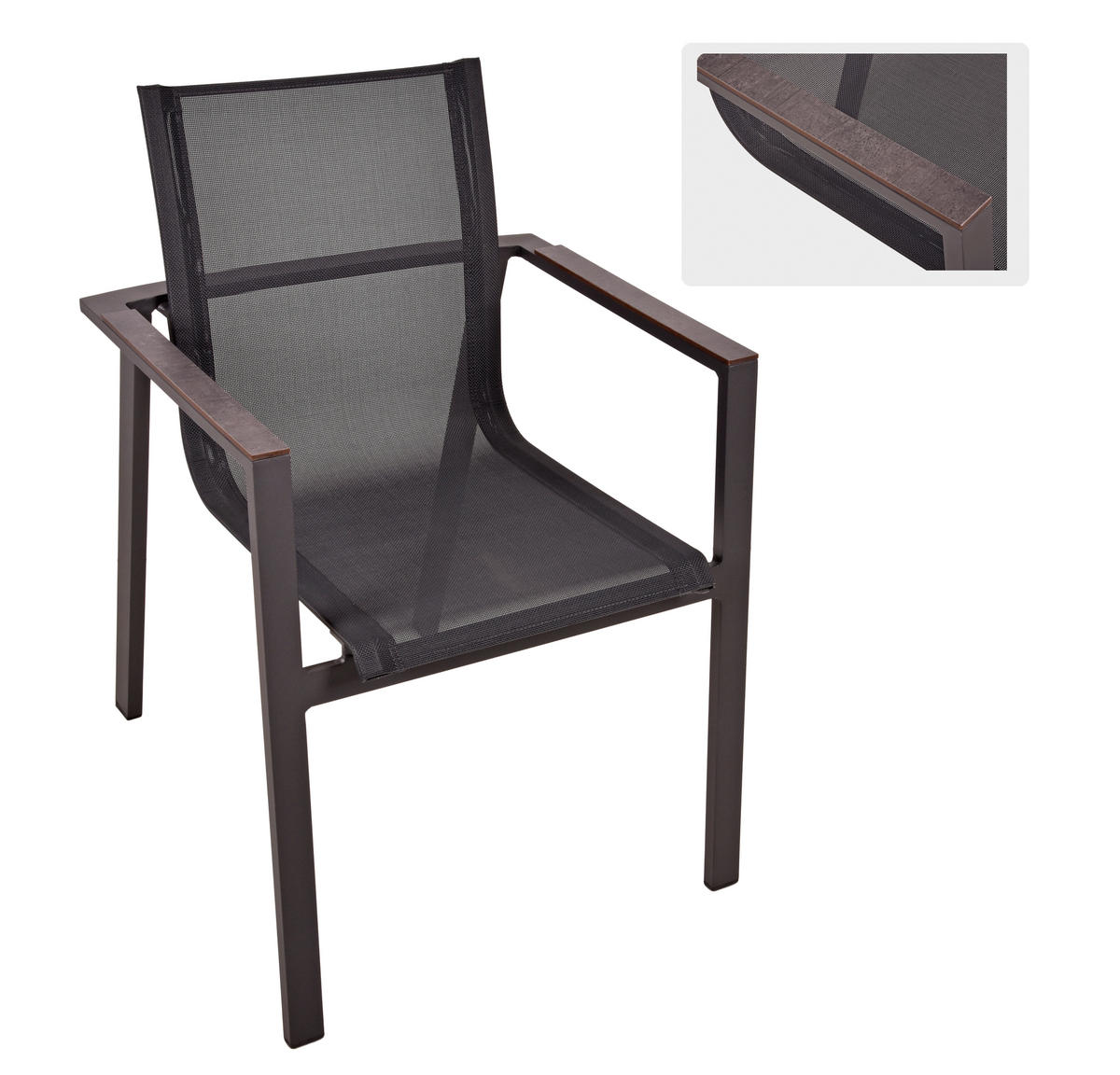 STAPELSTUHL Aluminium Schwarz  - Schwarz, Basics, Kunststoff/Metall (56/85/60cm) - Gardenson