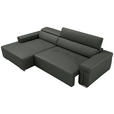 ECKSOFA DUA in Echtleder Anthrazit  170/293 cm  - Chromfarben/Anthrazit, Design, Leder/Metall (170/293cm) - Novel