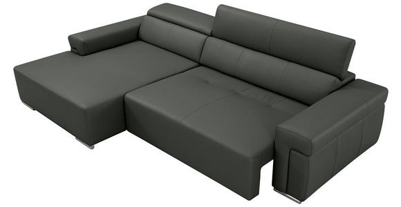 ECKSOFA DUA in Echtleder Anthrazit  170/293 cm  - Chromfarben/Anthrazit, Design, Leder/Metall (170/293cm) - Novel