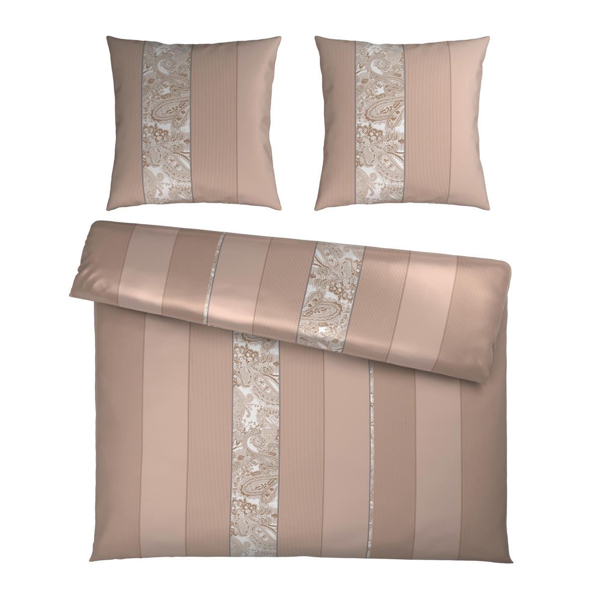 BETTWÄSCHE STRIPES DK Satin 200/200 cm  - Beige, Design, Textil (200/200cm) - Dieter Knoll