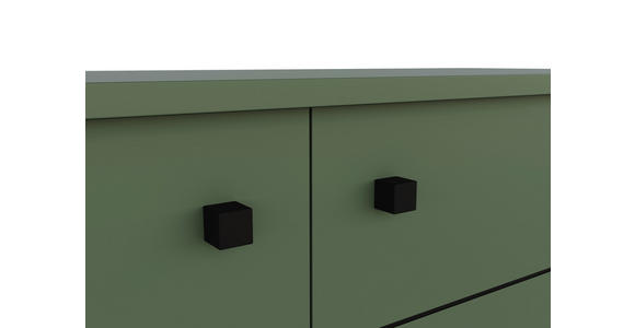 SIDEBOARD in 160,2/81,8/37 cm - Schwarz/Grün, MODERN, Holzwerkstoff/Kunststoff (160,2/81,8/37cm) - Carryhome