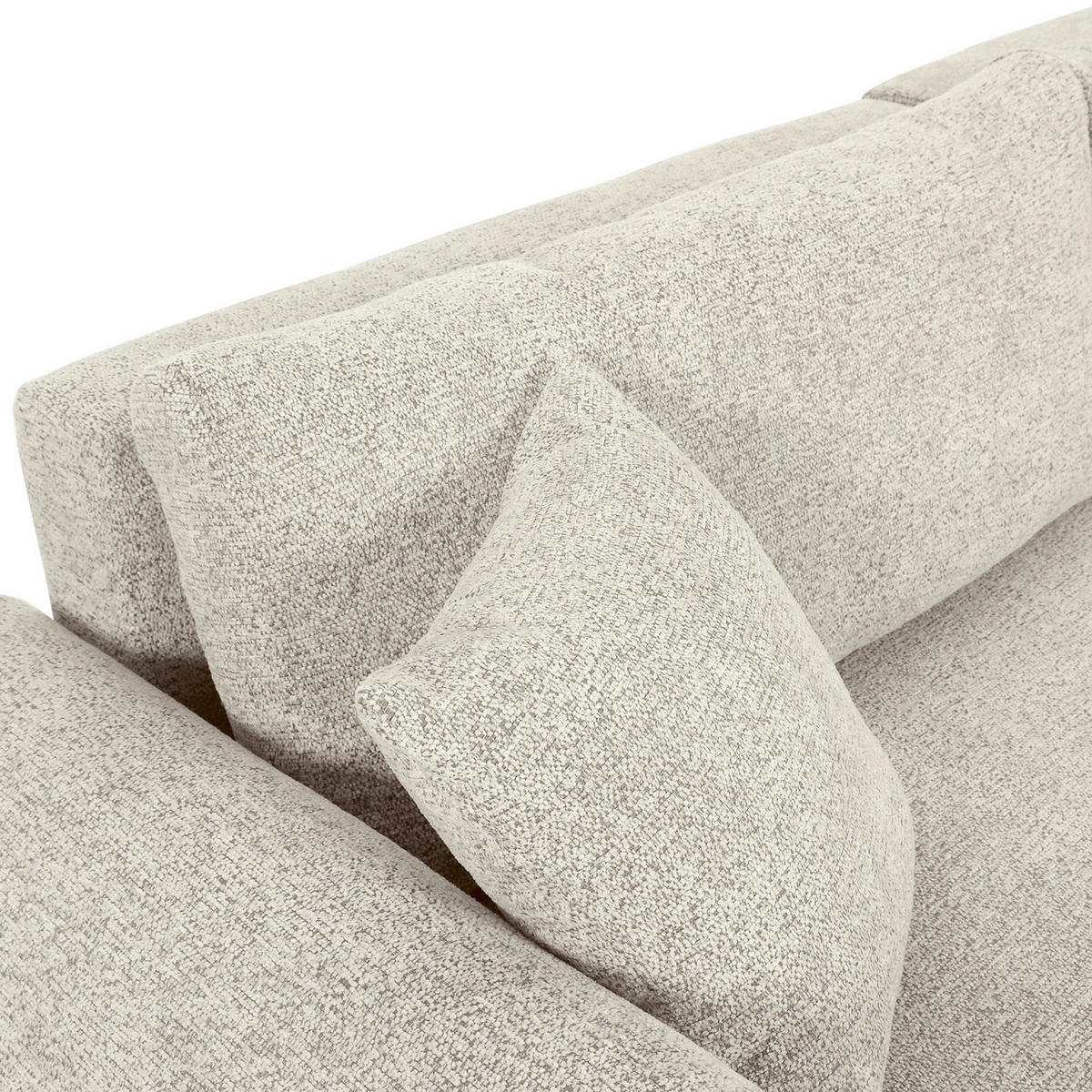 SCHLAFSOFA Flachgewebe Beige  inkl. Zierkissen, Rückenkissen, Bettkasten, Schlaffunktion, Rücken echt, Liegefläche im Originalstoff  - Beige/Schwarz, KONVENTIONELL, Kunststoff/Textil (250/74/92cm) - Carryhome