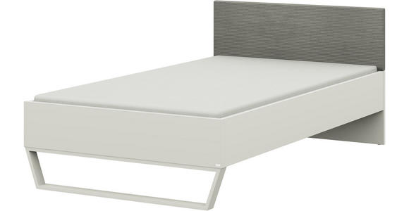 BETT 120/200 cm Grau, Weiß  - Weiß/Grau, Design, Textil/Metall (120/200cm) - Cantus