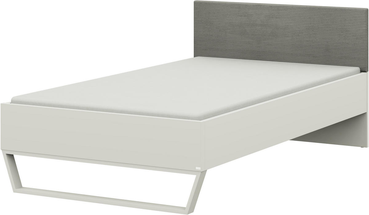 BETT 120/200 cm  in Grau, Weiss   - Weiss/Grau, Design, Holzwerkstoff/Textil (120/200cm) - Cantus