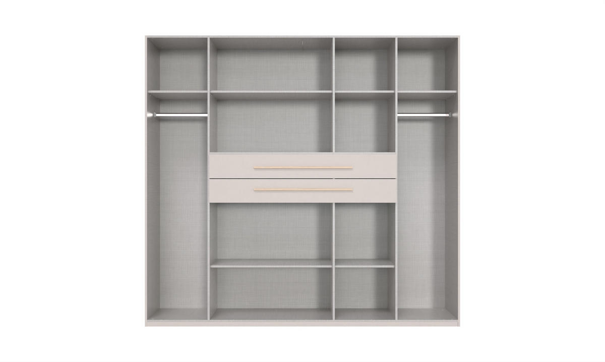 OMARA ZA OBLAČILA, barve hrasta, kašmir  - kašmir/barve hrasta, Moderno, leseni material (225/208/65cm) - Carryhome