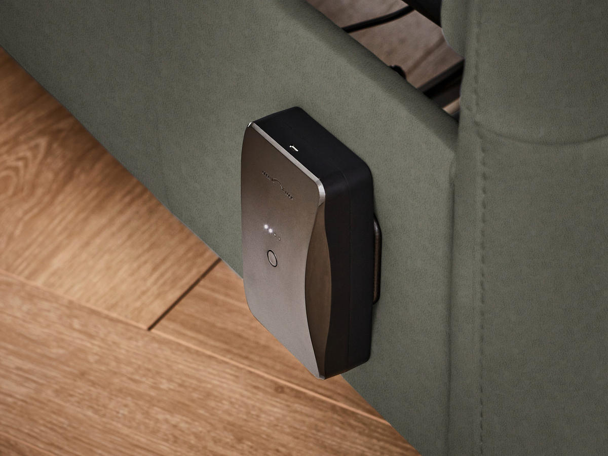 TRAPEZSOFA in Echtleder Grau  - Schwarz/Grau, KONVENTIONELL, Leder/Metall (221/103/95cm) - Dieter Knoll