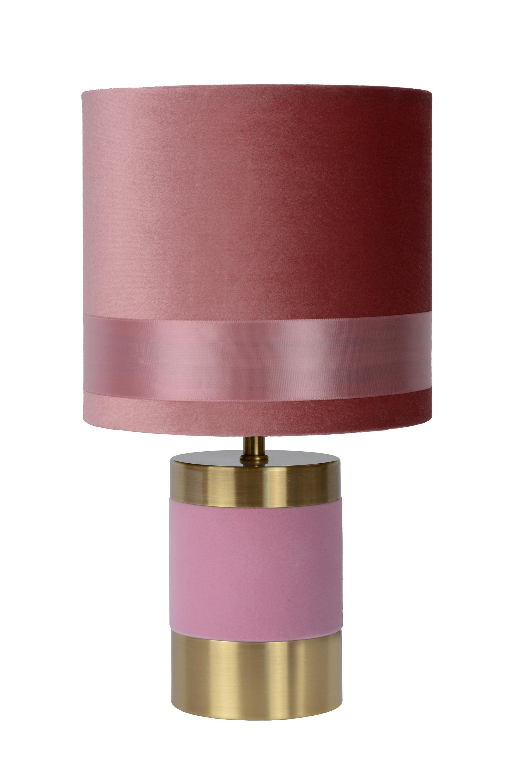 TISCHLEUCHTE - Pink/Goldfarben, Konventionell, Textil/Metall (18/32cm) - Lucide