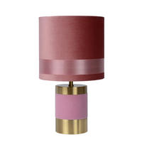 TISCHLEUCHTE - Pink/Goldfarben, Konventionell, Textil/Metall (18/32cm) - Lucide