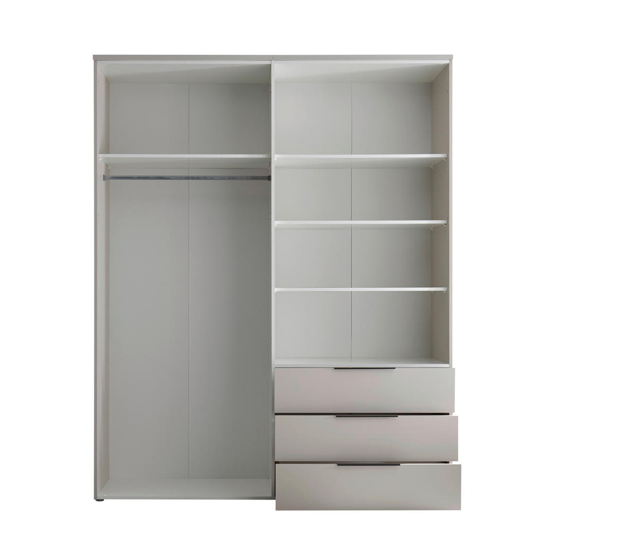 GARDEROB MED GÅNGJÄRNSDÖRRAR 181/225/53 cm kashmir  - svart/kashmir, Design, trämaterial/glas (181/225/53cm) - Best Price