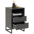 NACHTSCHRANK 47,6/74/40 cm  - Anthrazit/Schwarz, Design, Holzwerkstoff/Metall (47,6/74/40cm) - Novel