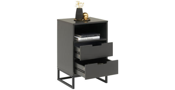 NACHTSCHRANK 47,6/74/40 cm  - Anthrazit/Schwarz, Design, Holzwerkstoff/Metall (47,6/74/40cm) - Novel
