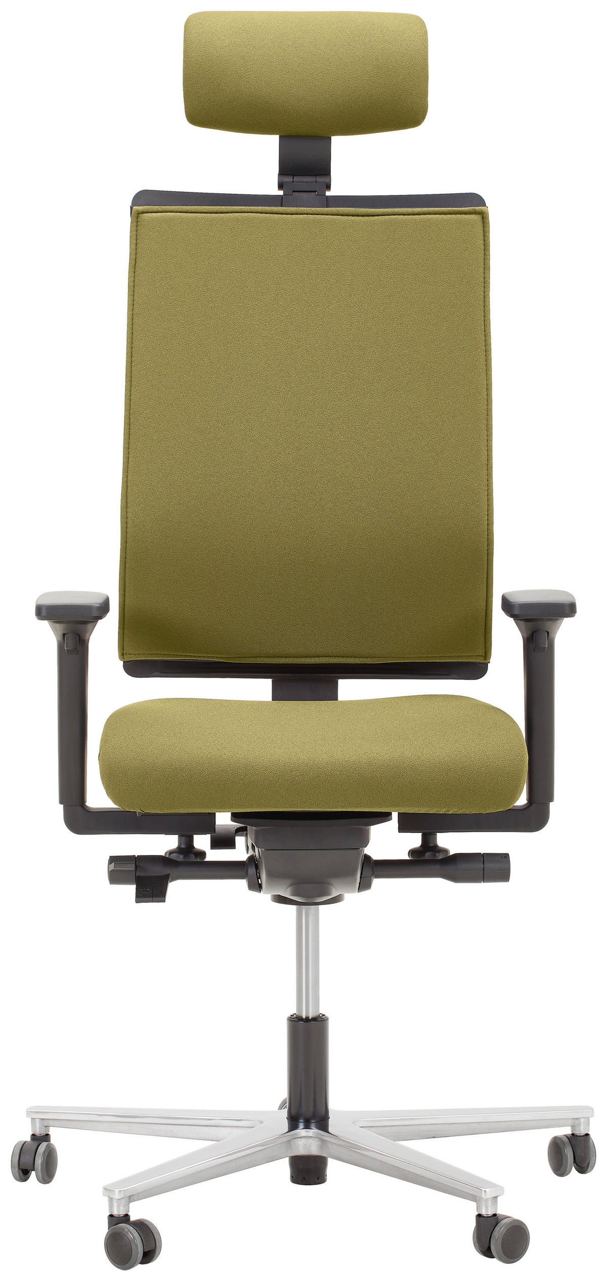 DREHSTUHL Grün, Schwarz, Alufarben  - Schwarz/Alufarben, KONVENTIONELL, Kunststoff/Textil (63/105/46cm) - Dieter Knoll