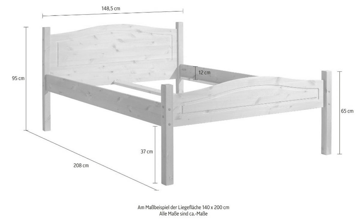 BETT 99/208 cm  in Weiß  - Weiß, Design, Holz (99/208cm) - MID.YOU