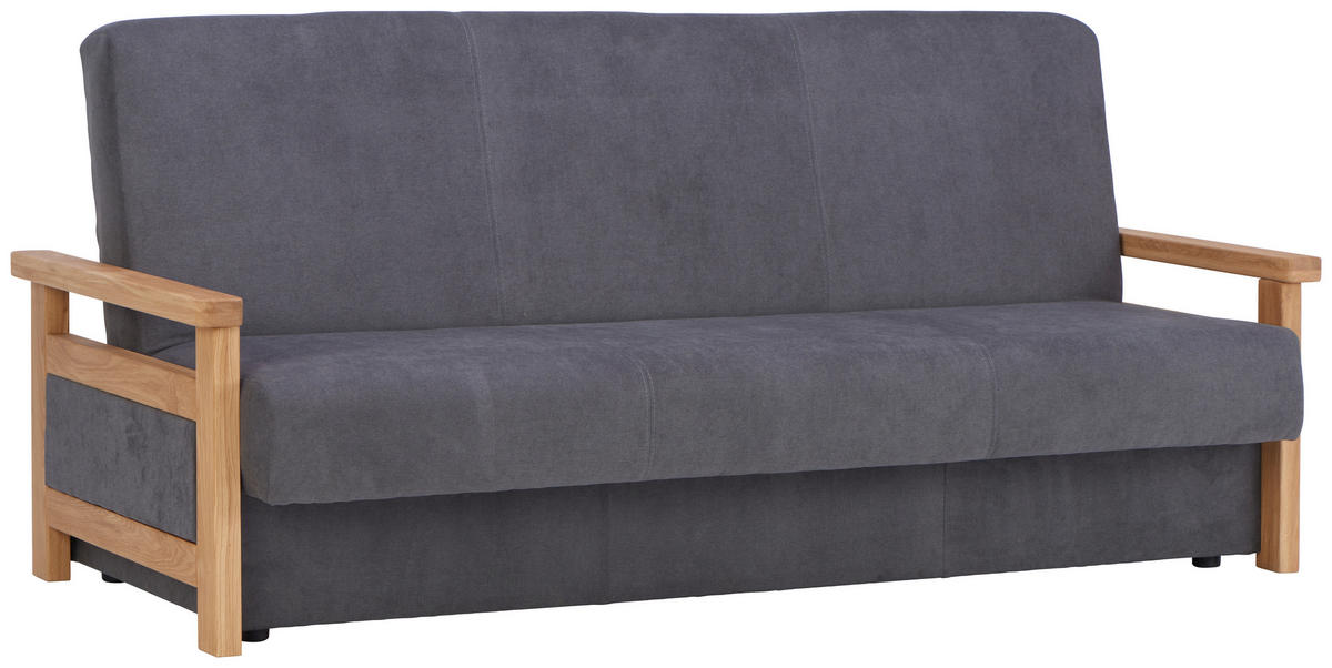 BÄDDSOFFA i grå  - grå, Klassisk, trä/textil (220/90/90cm) - Venda