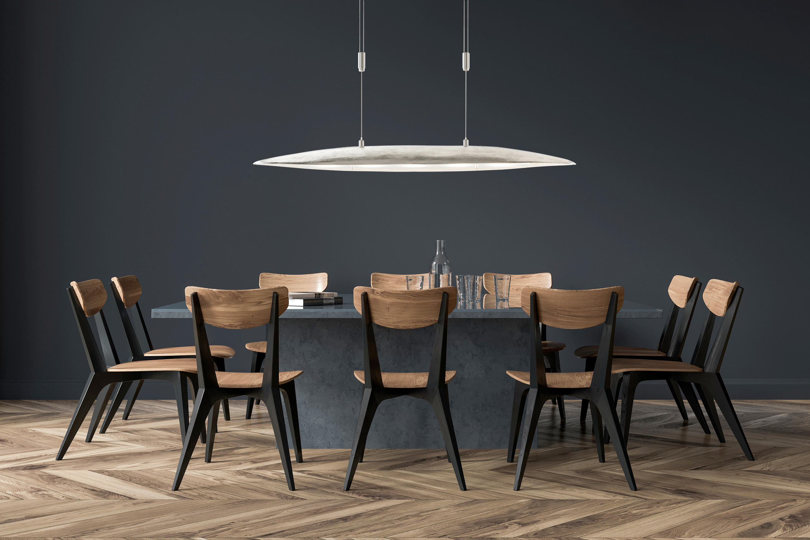 LED-HÄNGLAMPA Colmar 98/20/101-161 cm  - nickelfärgad, Design, metall (98/20/101-161cm) - Fischer & Honsel