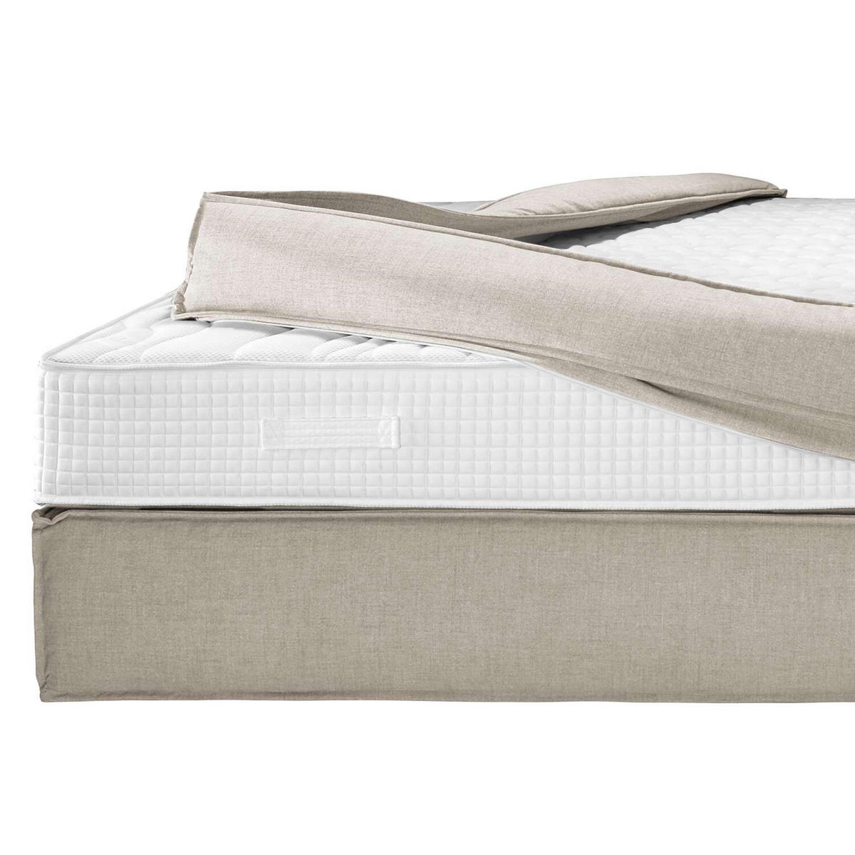 BOXSPRINGBETT 140/200 cm  in Beige  - Beige/Schwarz, Design, Textil (140/200cm) - home24