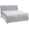 BOXSPRINGBETT 180/200 cm  in Hellgrau  - Hellgrau/Schwarz, Konventionell, Textil/Metall (180/200cm) - Dieter Knoll