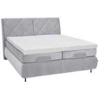 BOXSPRINGBETT 180/200 cm  in Hellgrau  - Hellgrau/Schwarz, Konventionell, Textil/Metall (180/200cm) - Dieter Knoll