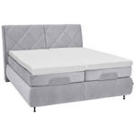BOXSPRINGBETT 180/200 cm  in Hellgrau  - Hellgrau/Schwarz, KONVENTIONELL, Textil/Metall (180/200cm) - Dieter Knoll