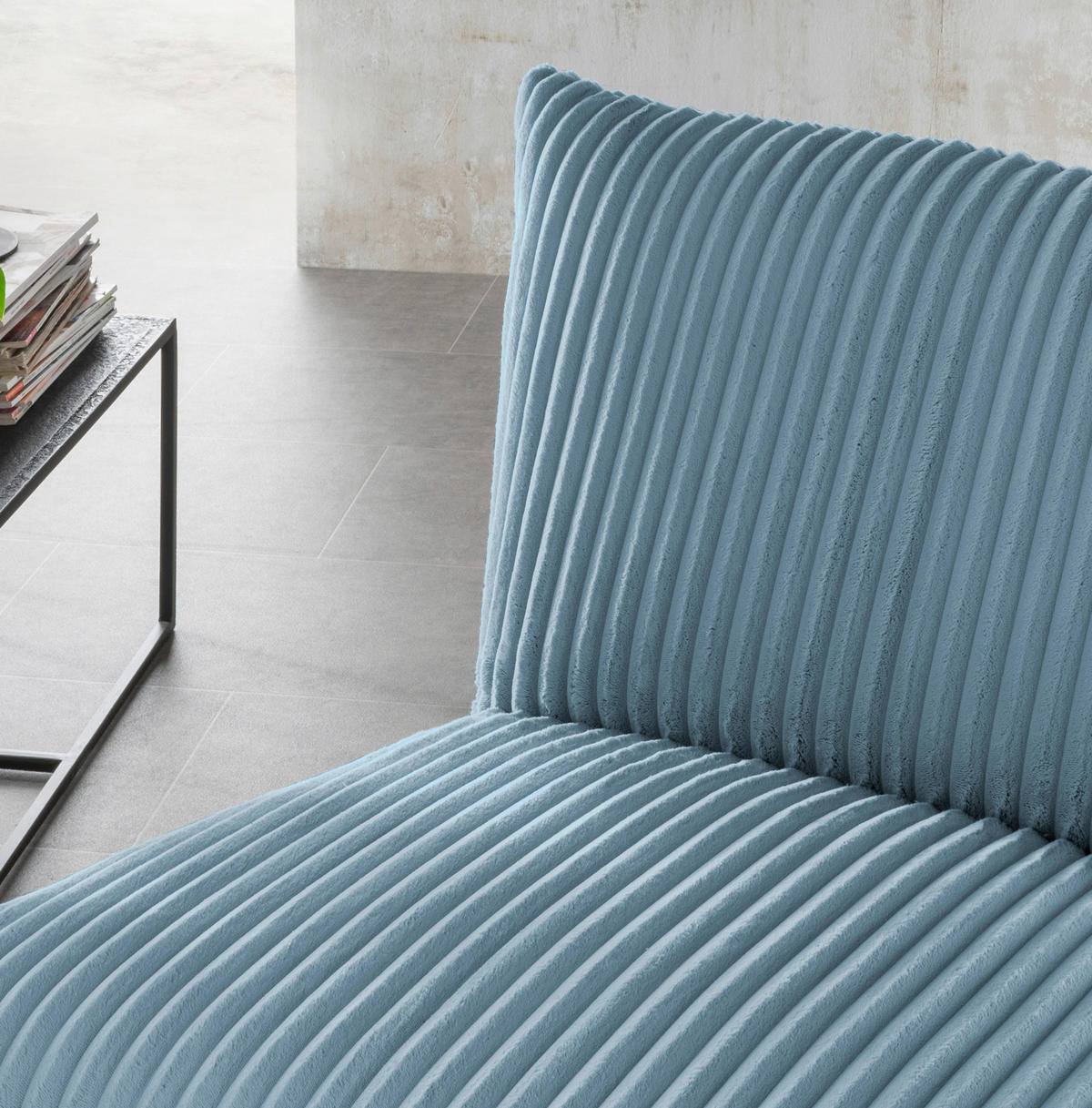 RELAXSESSEL in Textil Hellblau  - Schwarz/Hellblau, Design, Textil/Metall (100/78/96cm) - Livetastic