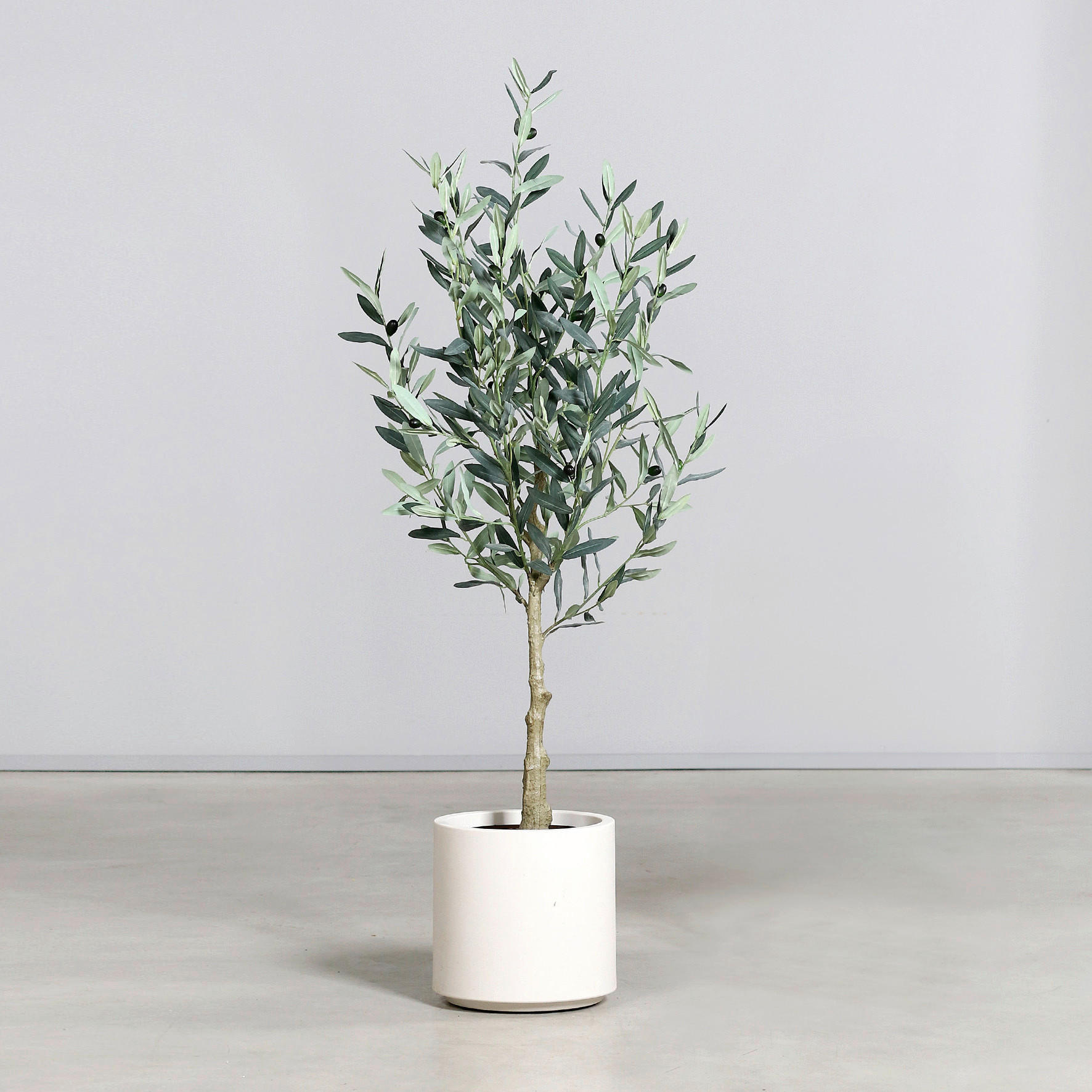 KUNSTPFLANZE Olive 140 cm  - Creme/Grün, Basics, Kunststoff (140cm)