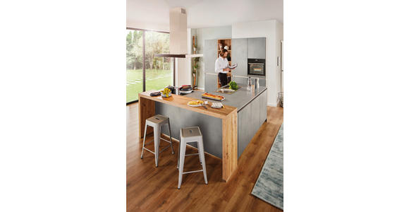 EINBAUKÜCHE   - Grau, Basics, Holzwerkstoff - Novel