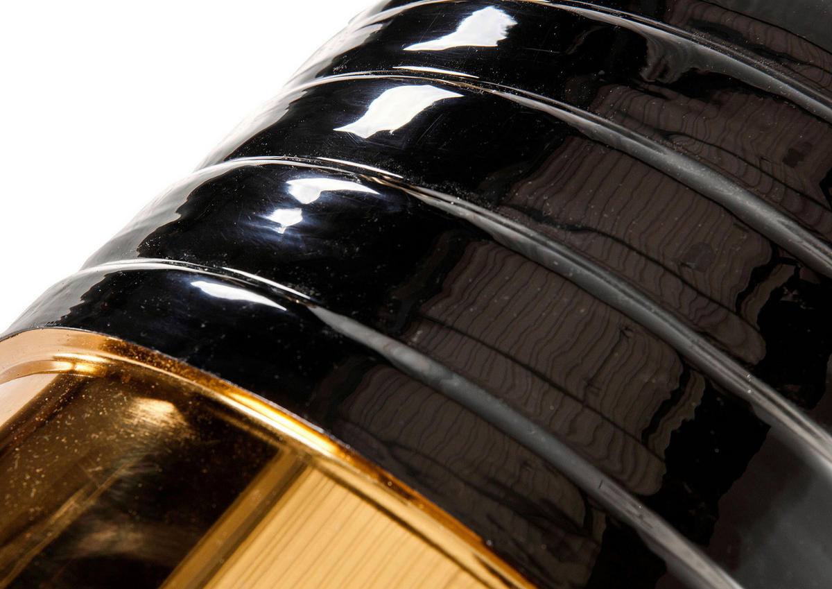 BEISTELLTISCH 40/40/53 cm Couture Schwarz, Goldfarben rund  - Goldfarben/Schwarz, LIFESTYLE, Metall (40/40/53cm) - Landscape