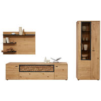 WOHNWAND  in Wildeiche 328,8/207,2/45,2 cm  - Wildeiche/Graphitfarben, Natur, Glas/Holz (328,8/207,2/45,2cm) - Valnatura