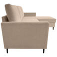 ECKSOFA Hellbraun Chenille  - Hellbraun/Schwarz, KONVENTIONELL, Holz/Textil (159/221cm) - Carryhome