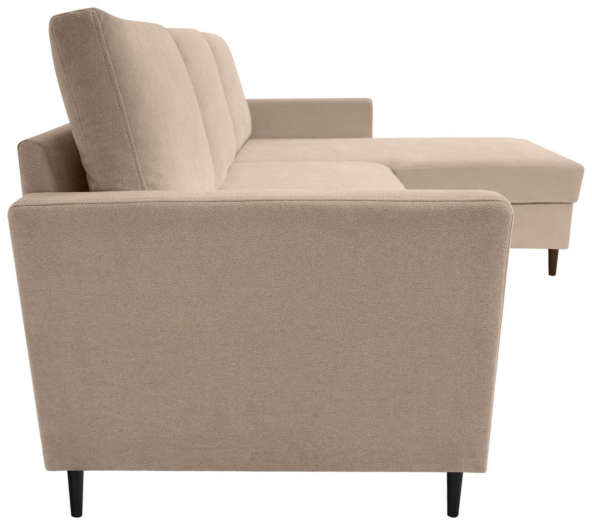 ECKSOFA in Chenille Hellbraun  - Hellbraun/Schwarz, Konventionell, Holz/Textil (159/221cm) - Carryhome