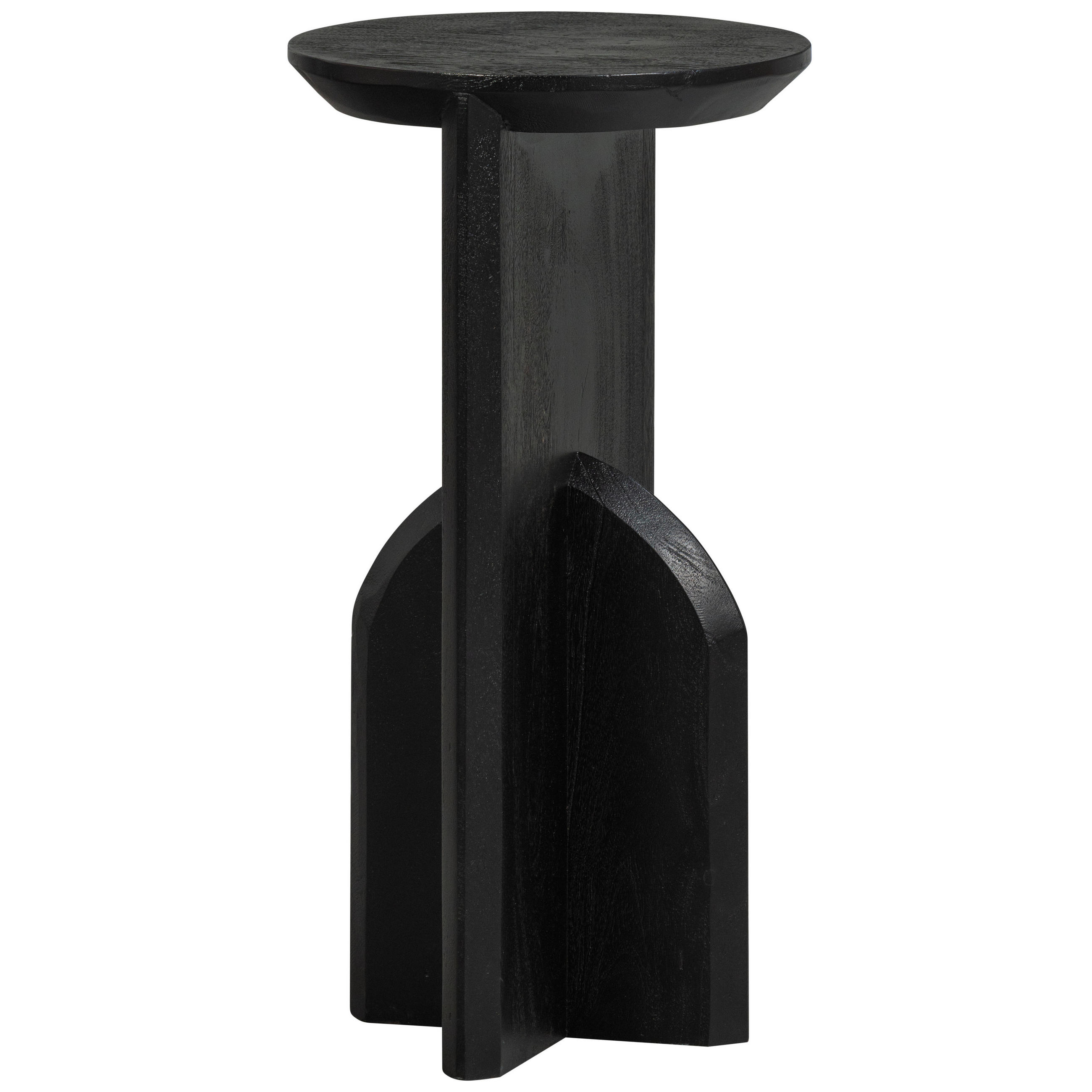 BEISTELLTISCH 30/30/58 cm Akazie massiv Schwarz rund  - Schwarz, Design, Holz (30/30/58cm) - Livetastic
