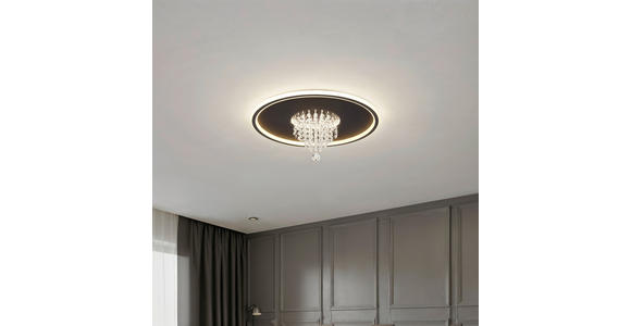 LED-DECKENLEUCHTE 50/20 cm   - Schwarz, LIFESTYLE, Glas/Kunststoff (50/20cm) - Novel