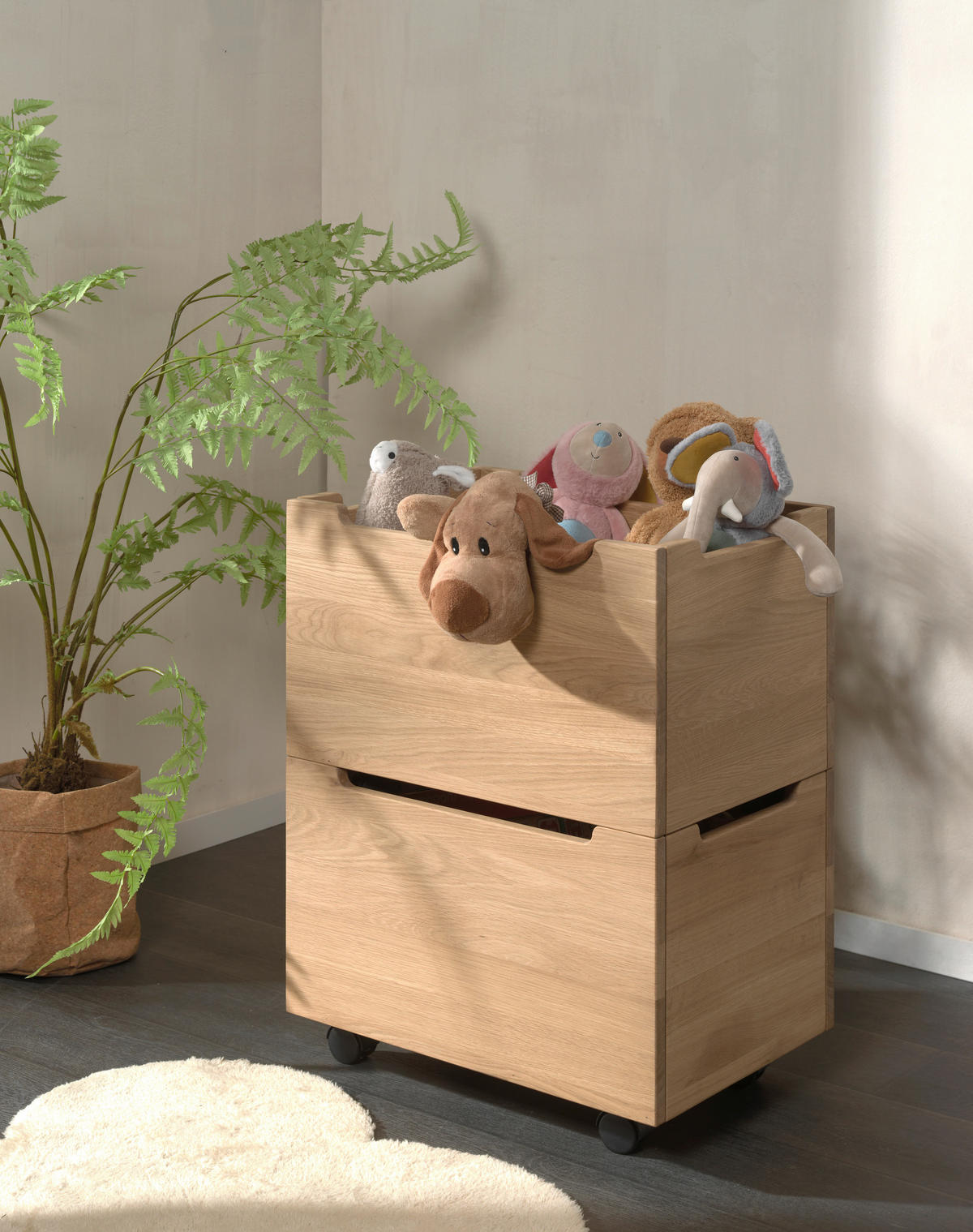 BETTSCHUBKASTEN Eichefarben  - Eichefarben, MODERN, Holz (57/32,5/40cm) - Vipack