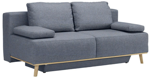 BOXSPRINGSOFA in Blau, Grau  - Blau/Grau, Design, Holz/Textil (203/97/107cm) - Dieter Knoll