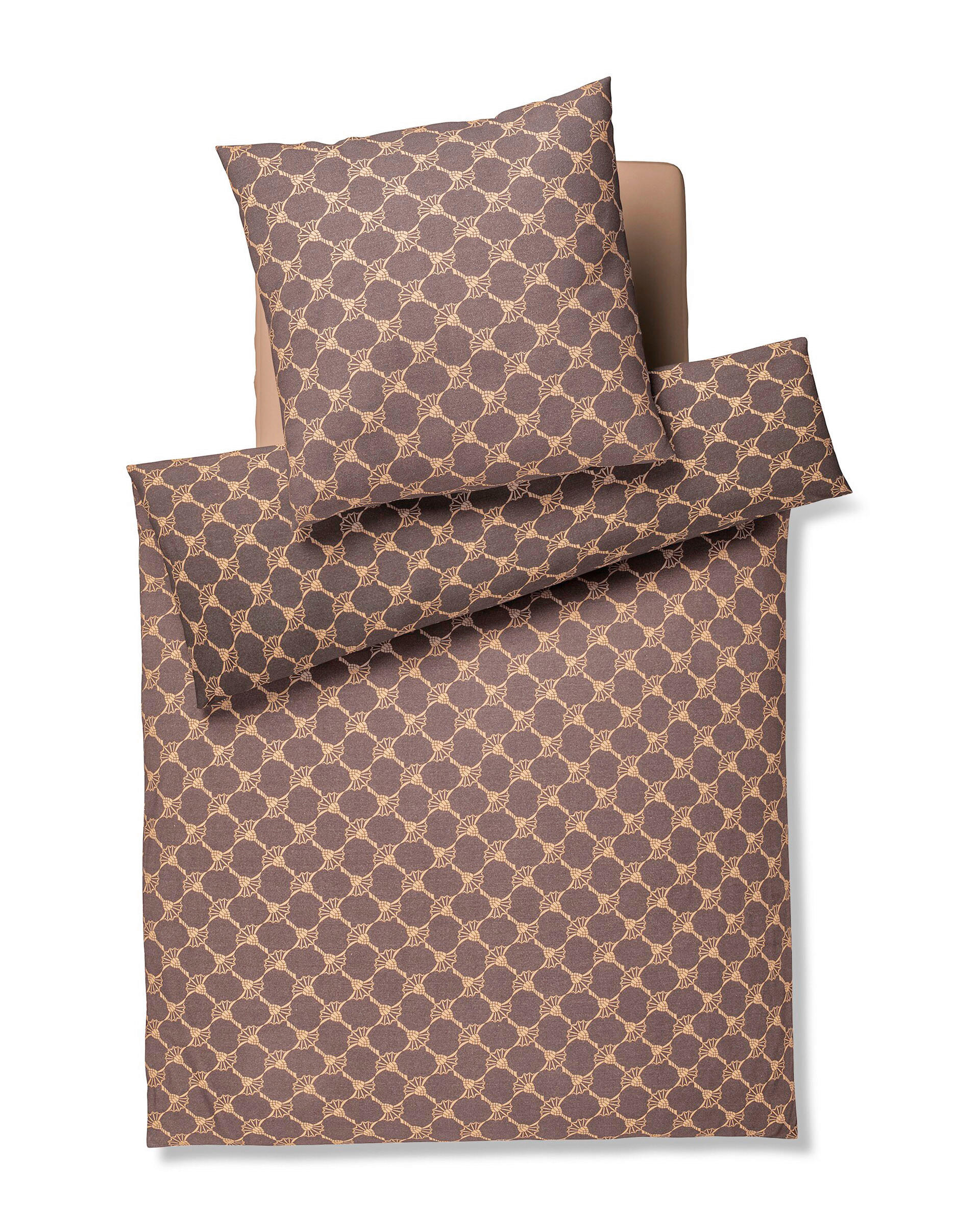 WENDEBETTWÄSCHE Soft Cornflower Flanell 155/220 cm  - Braun, Design, Textil (155/220cm) - Joop!