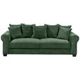 SCHLAFSOFA  mit Stoffauswahl, Liegefunktion, Rücken echt Cord Dunkelgrün  - Dunkelgrün/Schwarz, KONVENTIONELL, Kunststoff/Textil (247/95/125cm) - Hom`in