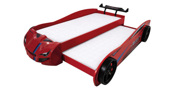 AUSZIEHBETT 90/200 cm  in Rot  - Rot/Schwarz, KONVENTIONELL, Holz/Holzwerkstoff (90/200cm) - Xora