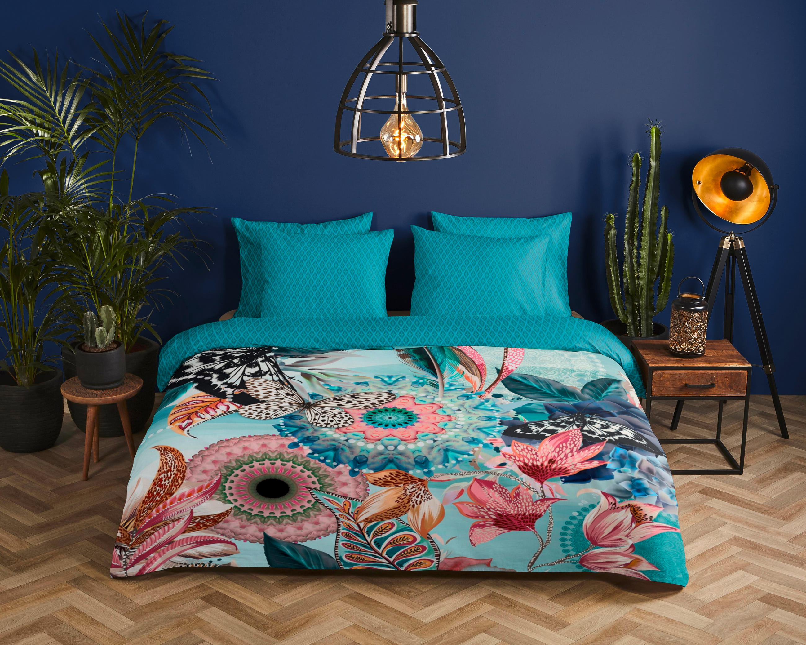 BETTWÄSCHE HIP Satin 140/200 cm  - Türkis/Blau, Design, Textil (140/200cm)