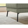 ECKSOFA  in Flachgewebe Salbeigrün Armteilverstellung, Relaxfunktion, Drehsitzfunktion  175-224/255-365 cm  - Salbeigrün/Schwarz, Design, Textil/Metall (175-224/255-365cm) - Dieter Knoll