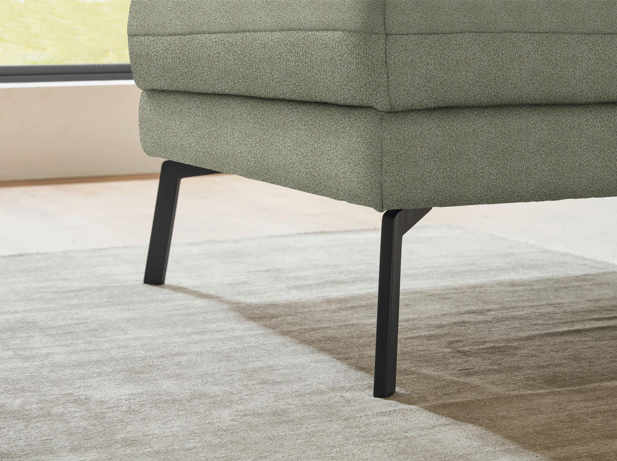 ECKSOFA  in Flachgewebe Salbeigrün  175-224/255-365 cm  - Salbeigrün/Schwarz, Design, Textil/Metall (175-224/255-365cm) - Dieter Knoll