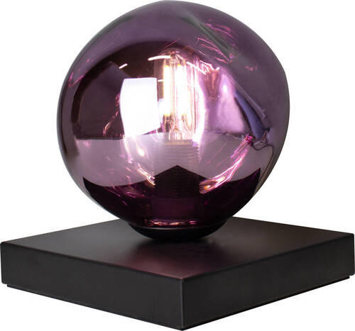 TISCHLEUCHTE Canopus 15/17,5 cm   - Lila/Schwarz, Basics, Glas/Metall (15/17,5cm)
