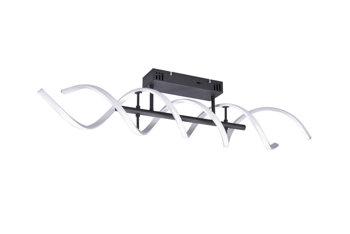 LED-DECKENLEUCHTE    90/14,5/20,5 cm  - Schwarz/Alufarben, Design, Metall (90/14,5/20,5cm)